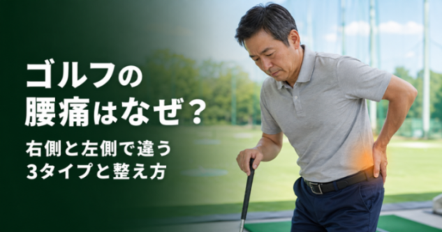ゴルフの腰痛はなぜ起こる?右側と左側で違う3タイプの見分け方と腰を痛めない体の使い方