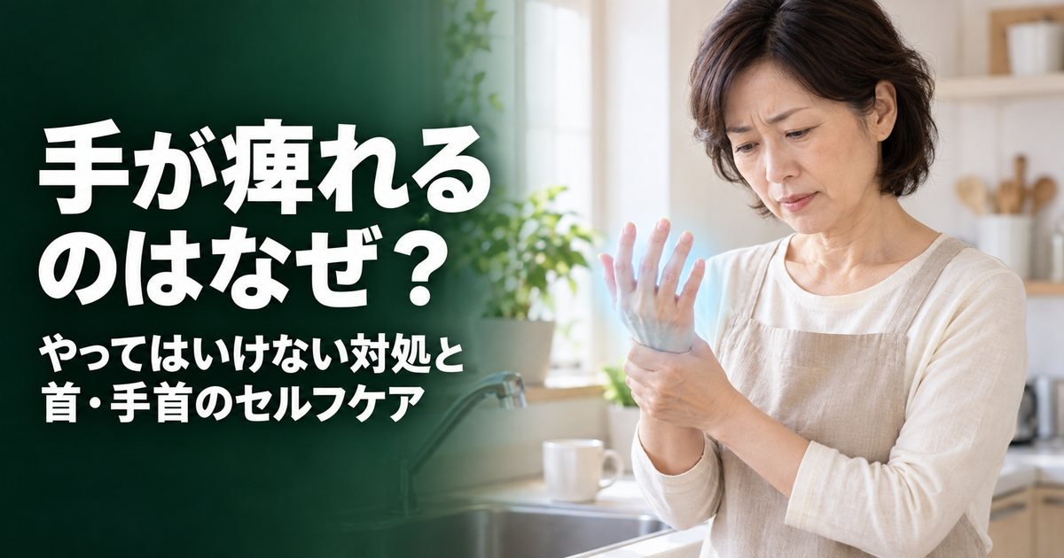 手が痺れるのはなぜ?やってはいけない対処と首・手首から整えるセルフケア