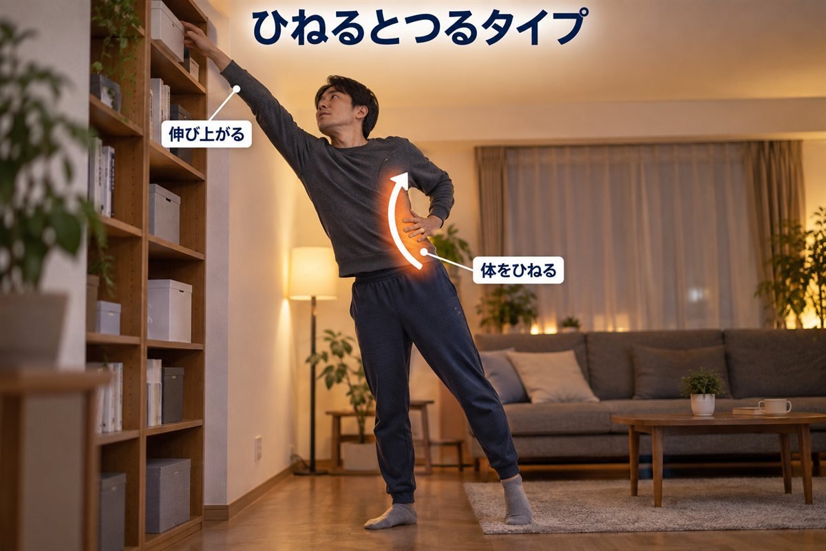 タイプA 体をひねってつる