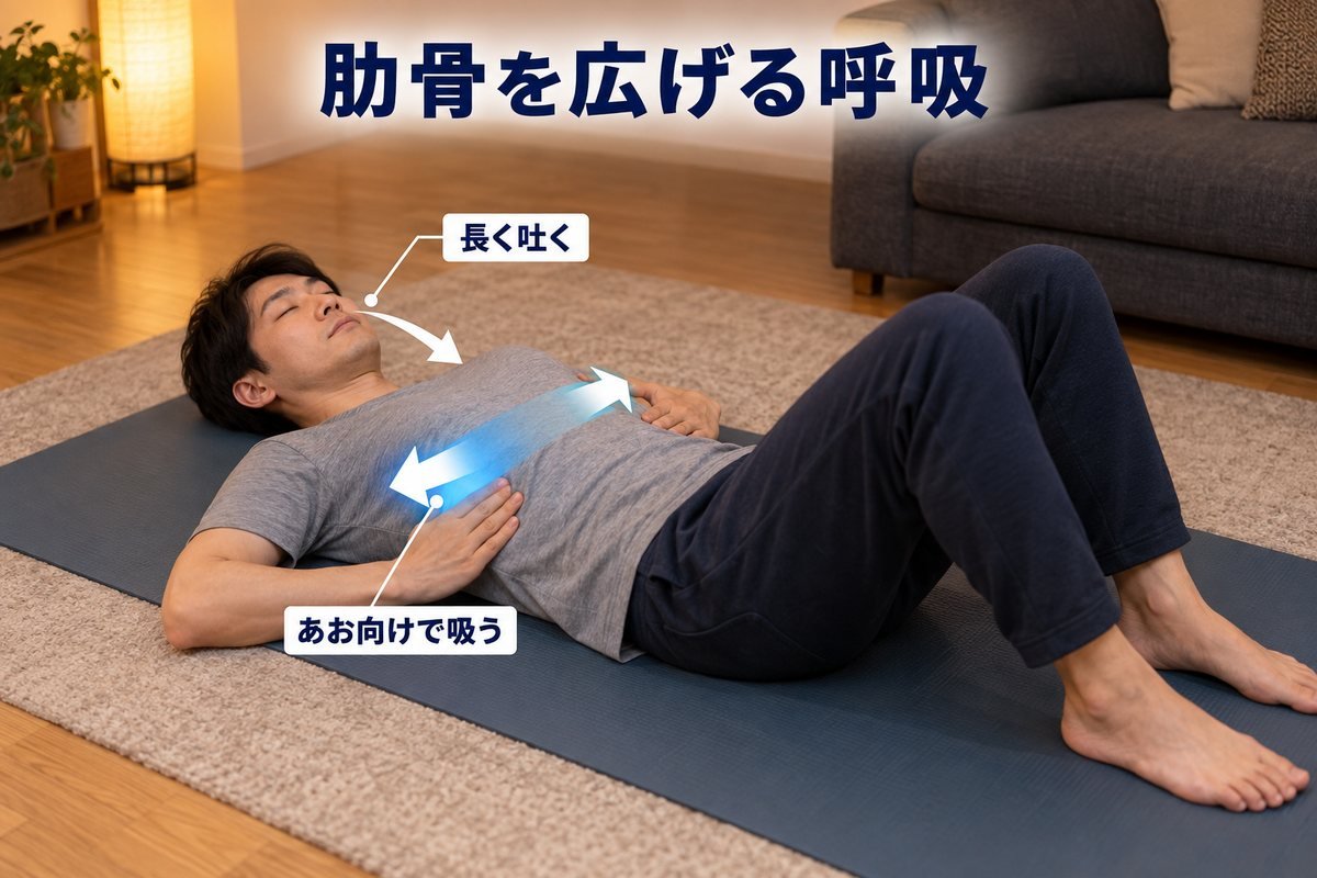 セルフケア 肋骨を広げる呼吸