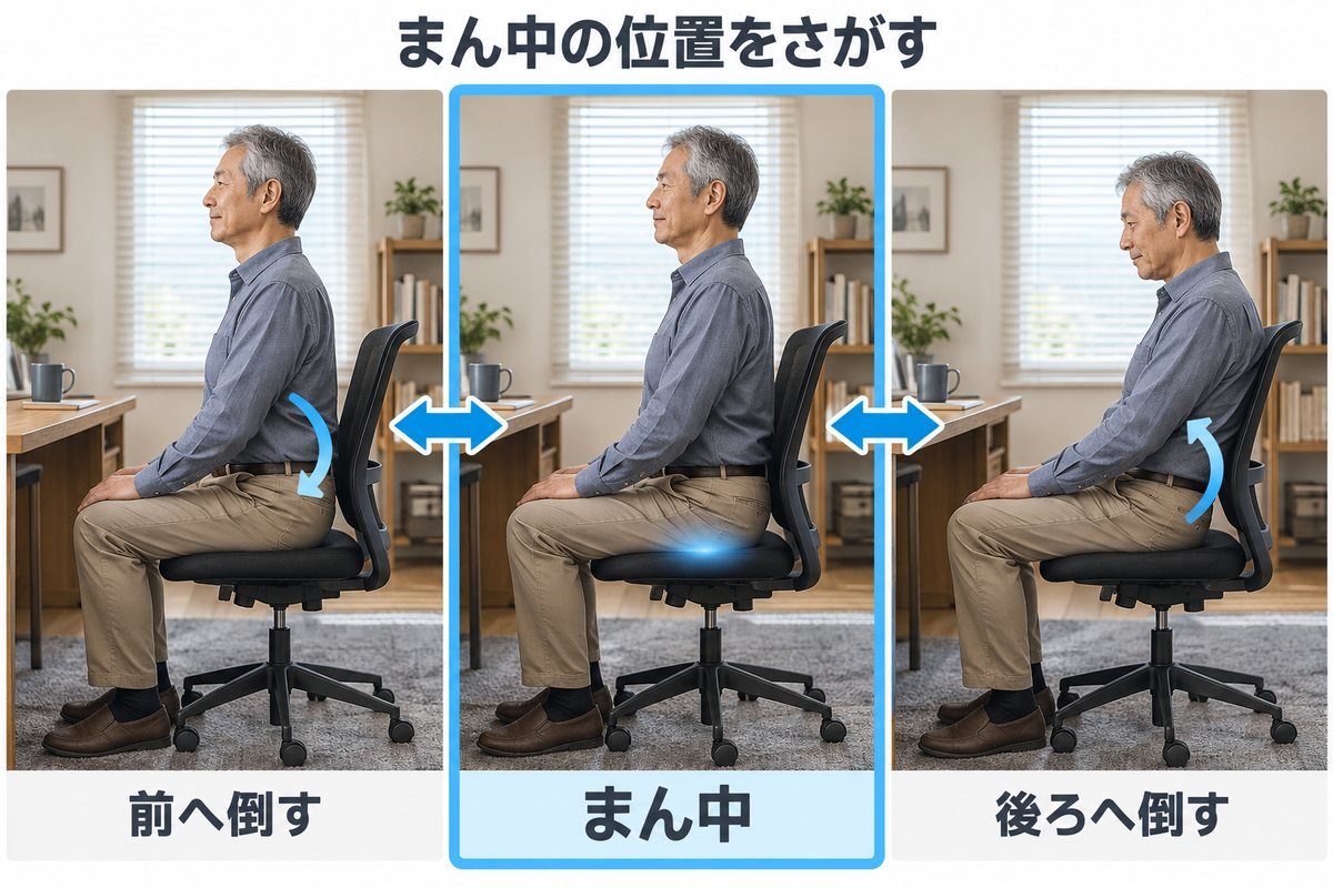 骨盤を立てて座る練習