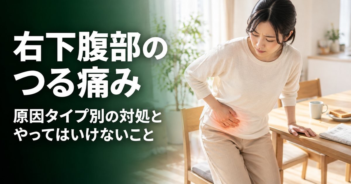 右下腹部のつるような痛みはなぜ起こる？原因タイプ別の対処とやってはいけないこと