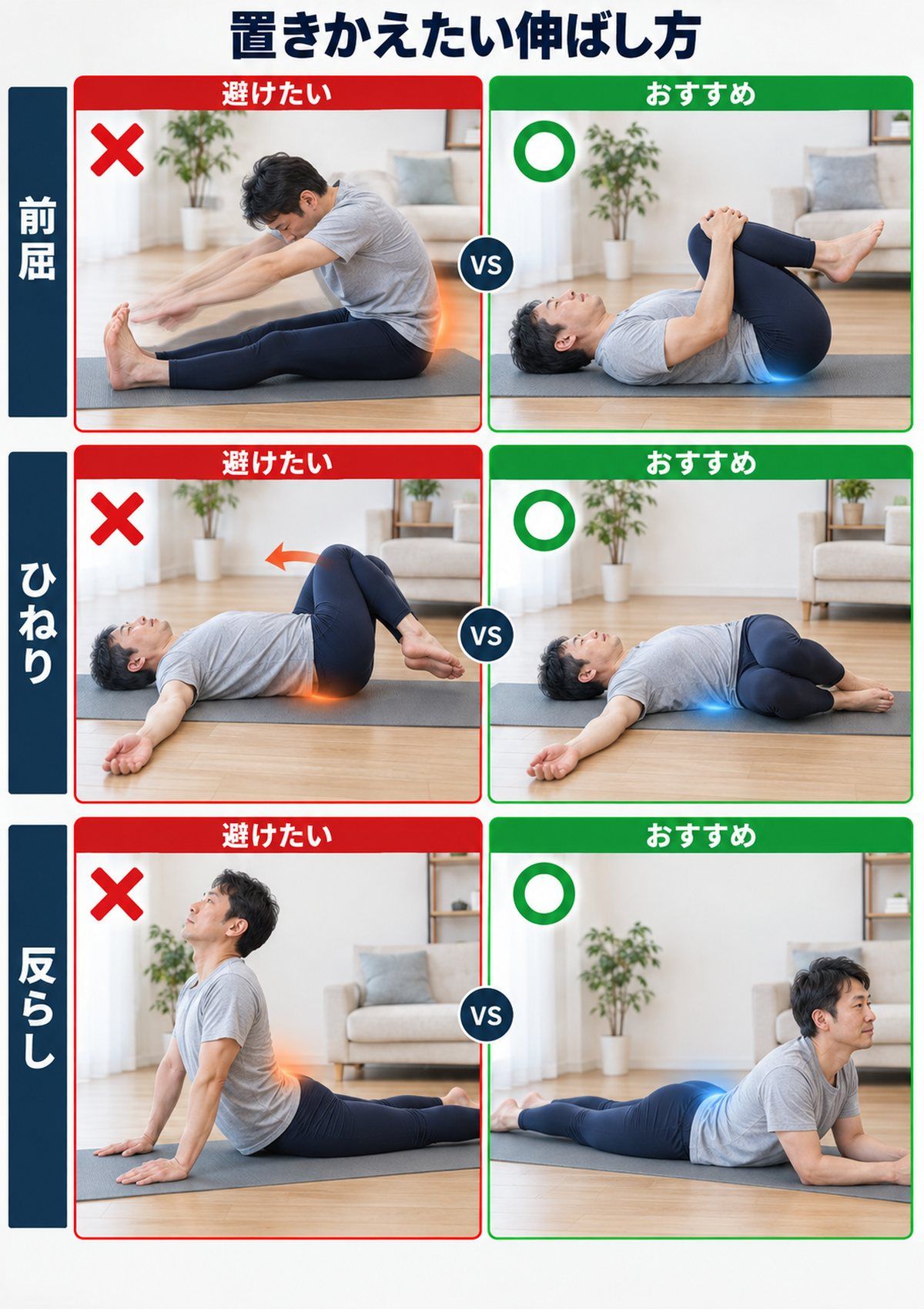 NGストレッチと安全な代替