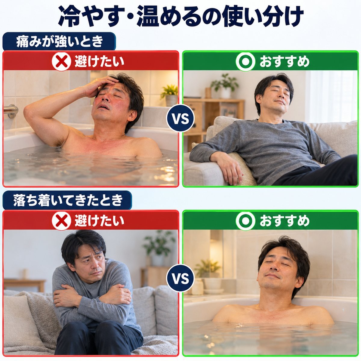 冷温入浴の使い分け