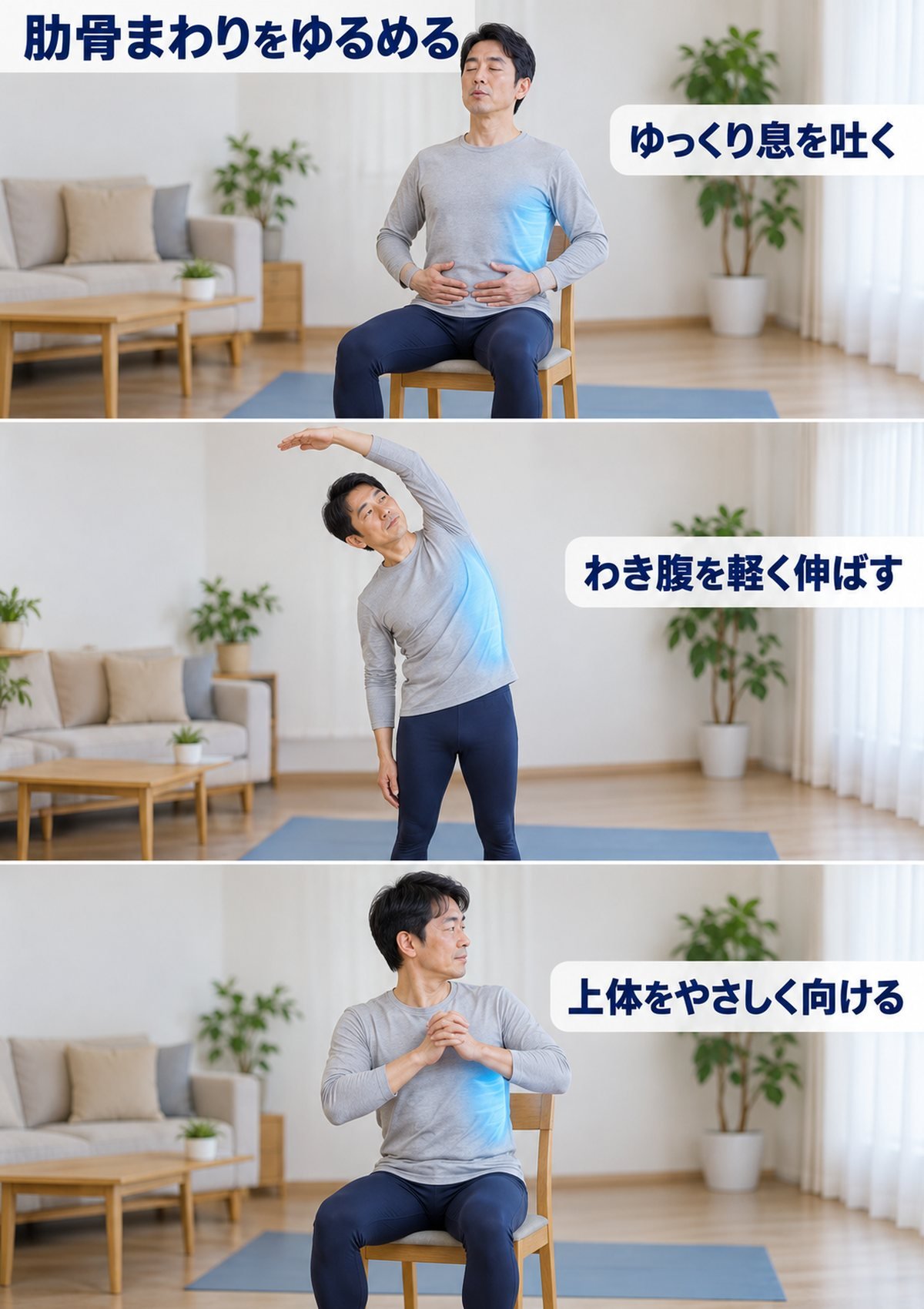 肋骨まわりセルフケア