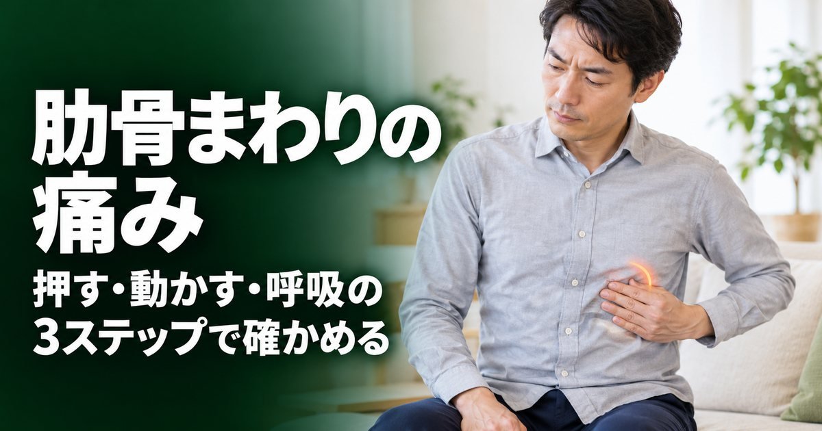 肋間神経痛のセルフチェック|押す・動かす・呼吸の3ステップと結果の読み方