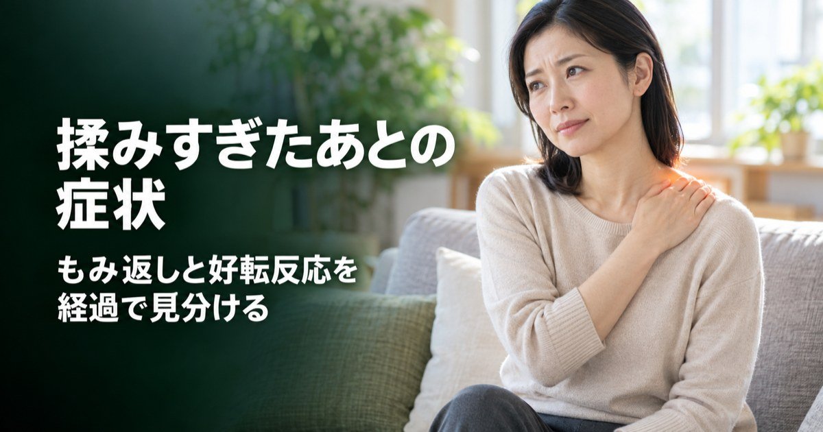 揉みすぎで起こる症状は?もみ返しと好転反応の見分け方
