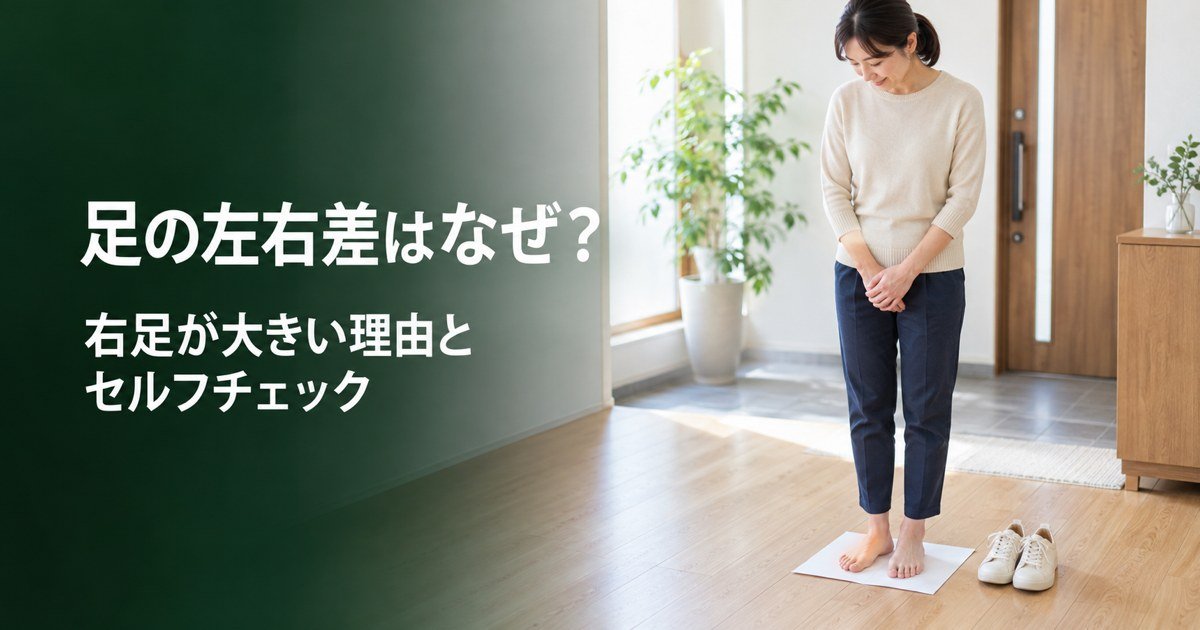 右足のほうが大きいのはなぜ?足の左右差のセルフチェックと整え方