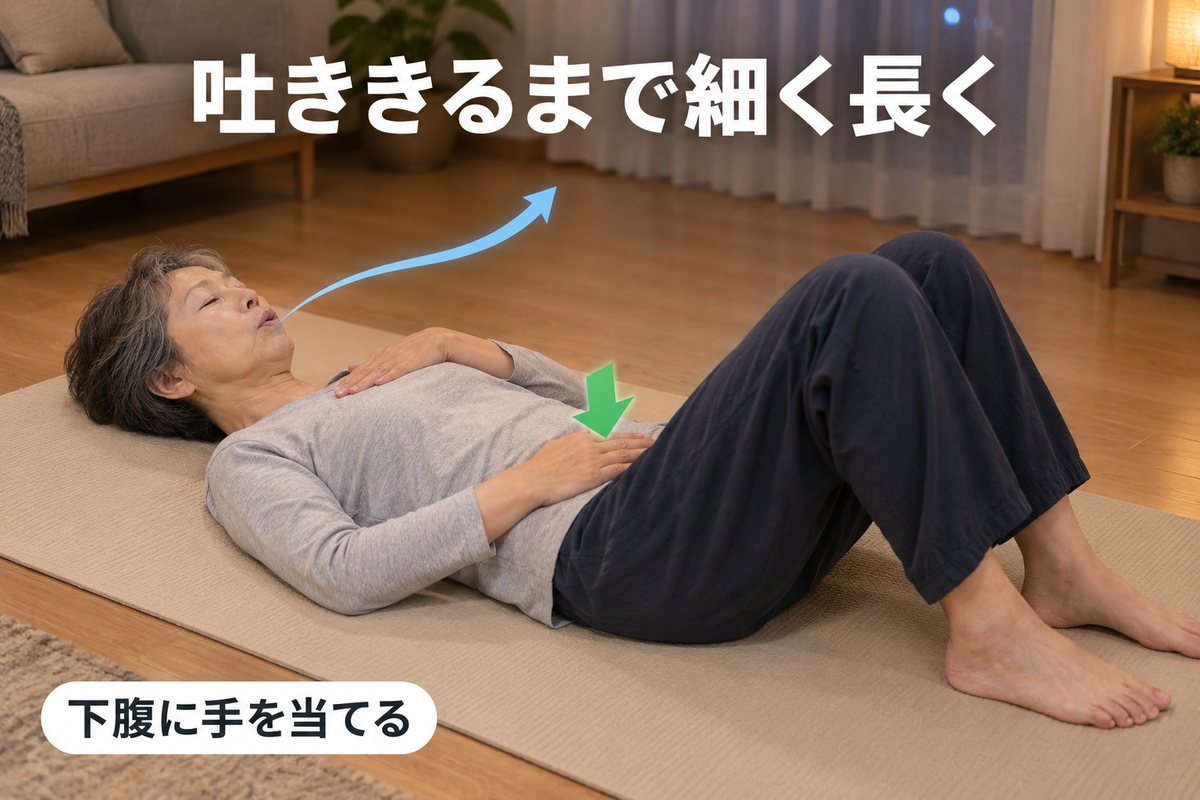 息を長く吐く