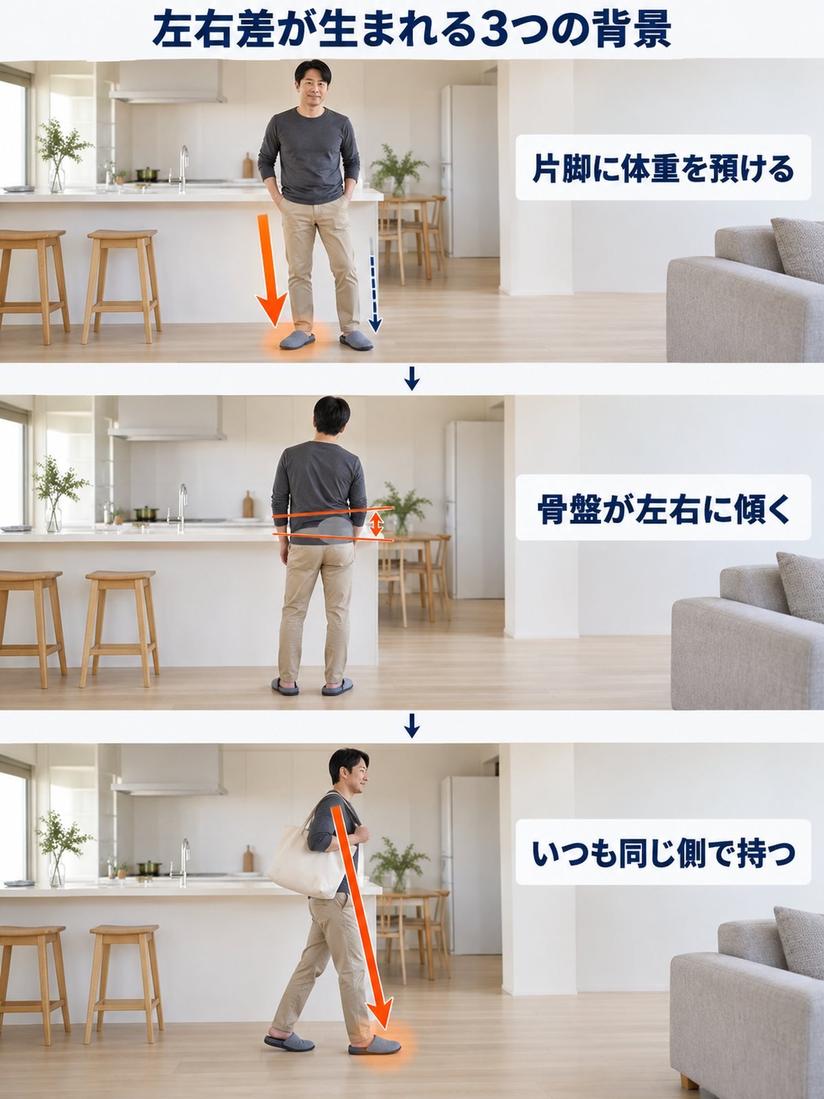 左右差が生まれる3つの背景