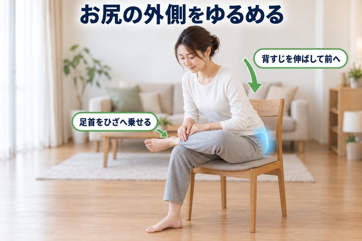 痛くない側の股関節をゆるめる