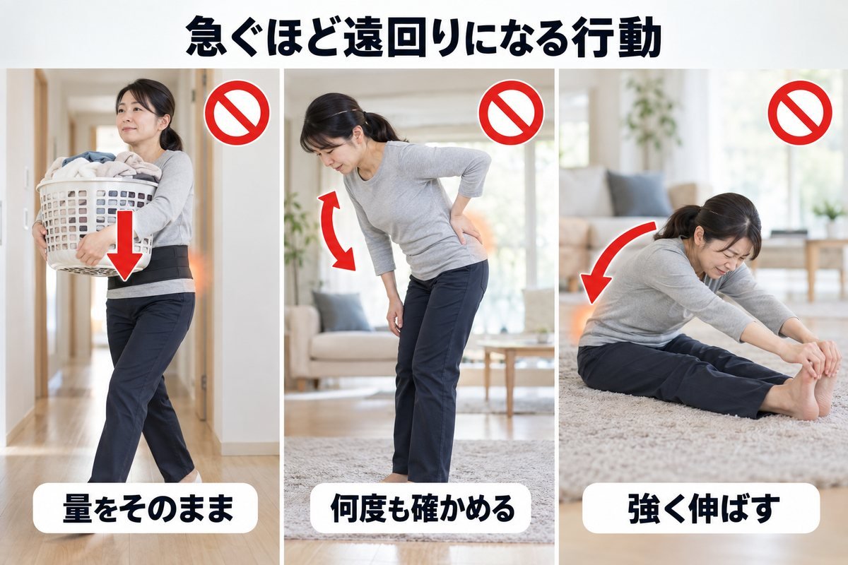 48時間に避けたい行動のNG比較図