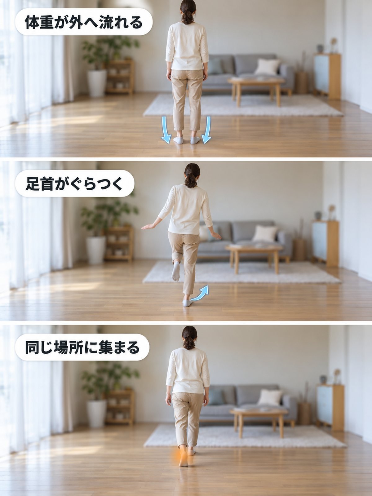 くるぶしの痛みが起こる流れ