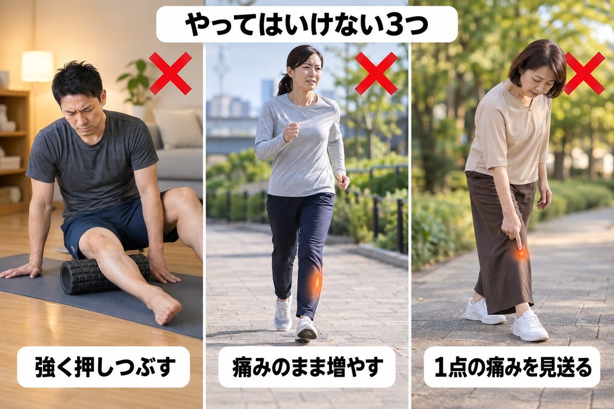 すねの外側の痛みNG行動