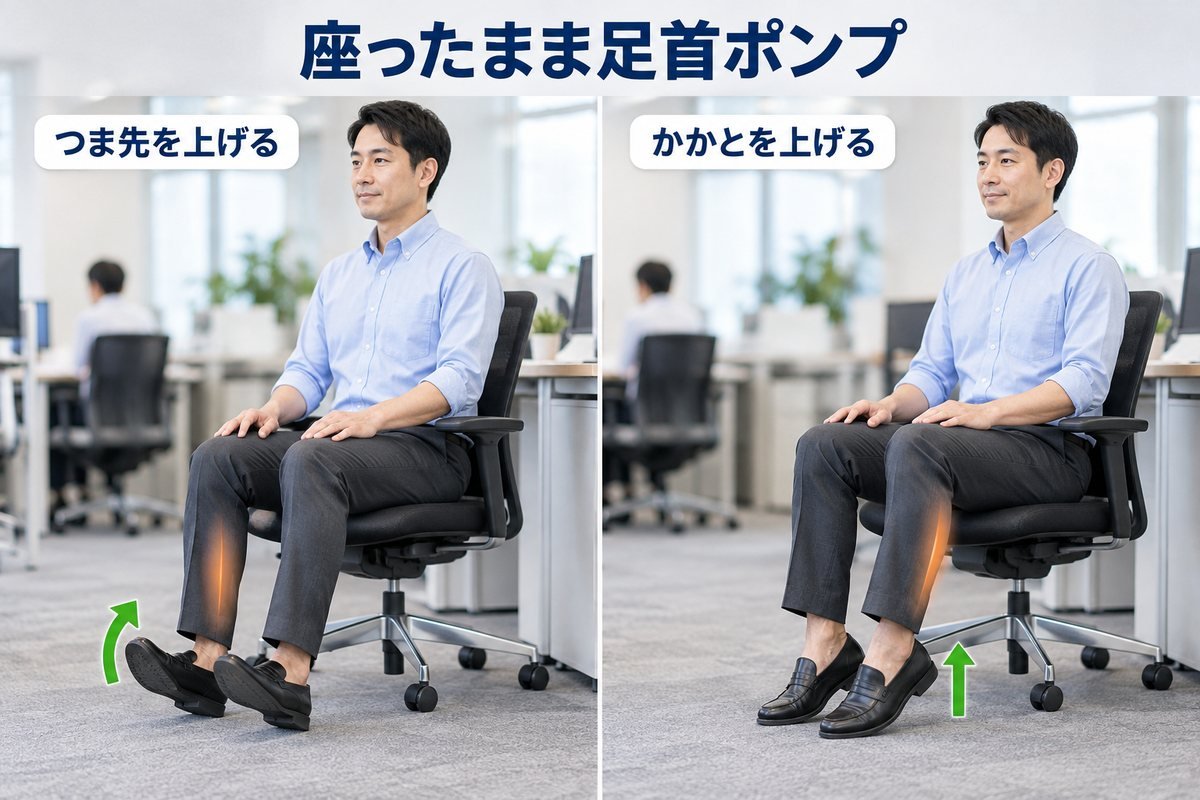 座ったまま足首ポンプ