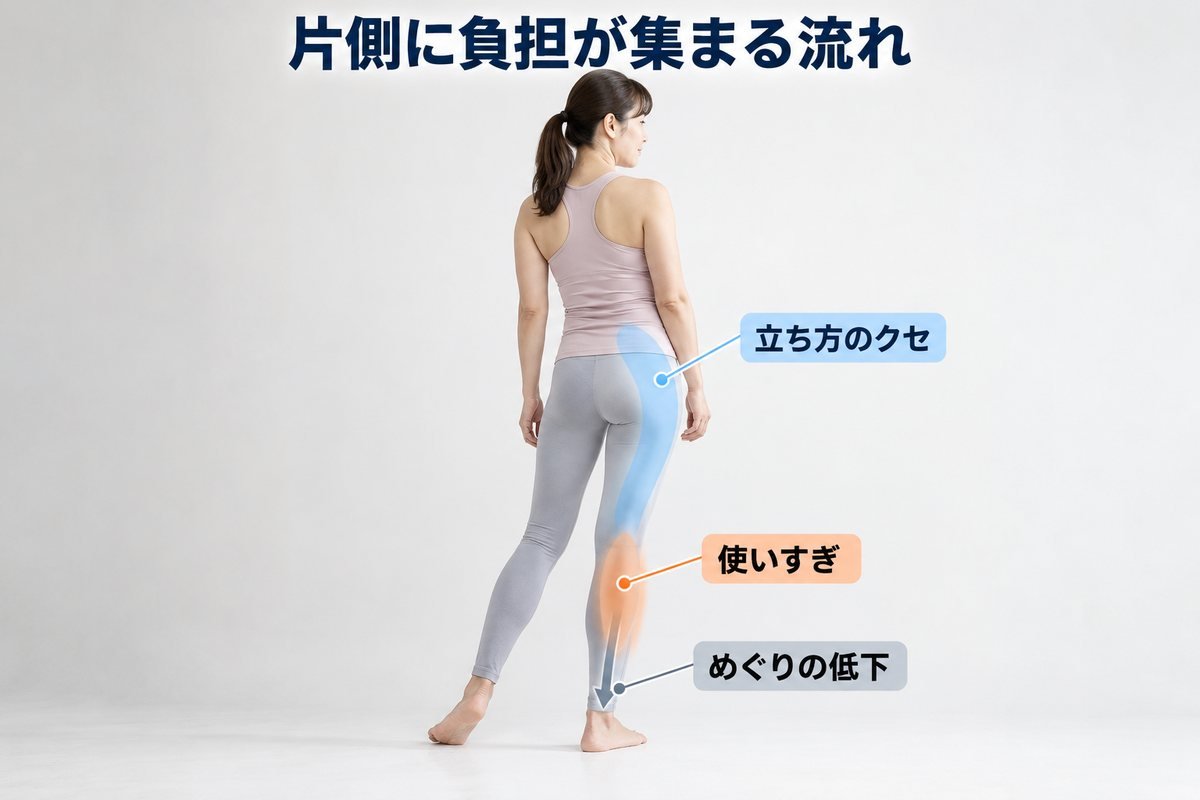 片側痛みの原因マップ
