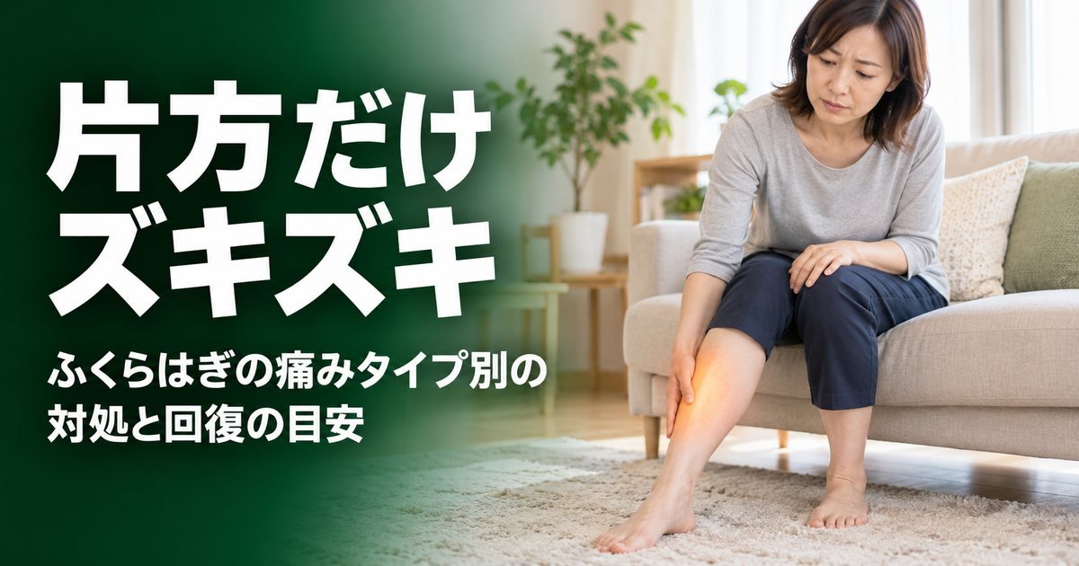片方のふくらはぎがズキズキ痛い原因は?タイプ別の対処と回復の目安