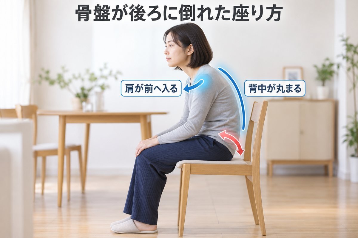 猫背ぎみの姿勢