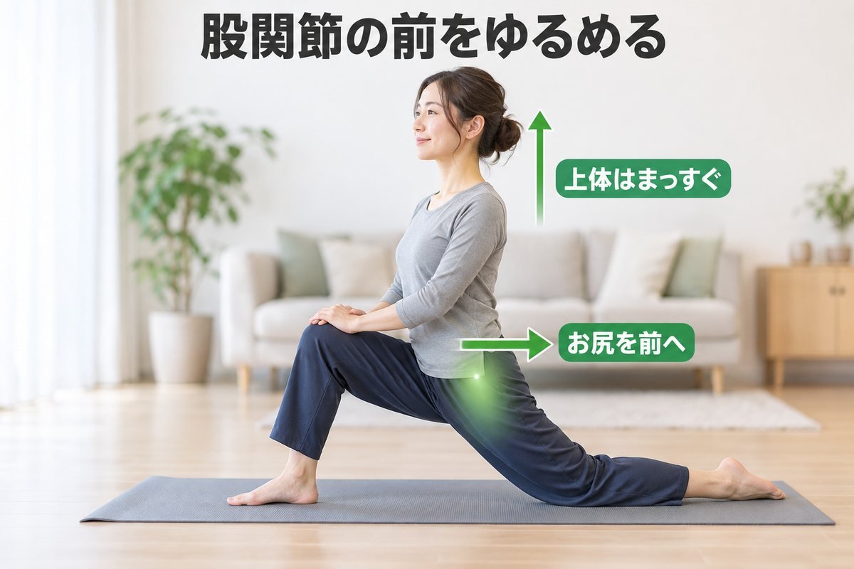 股関節前面のストレッチ