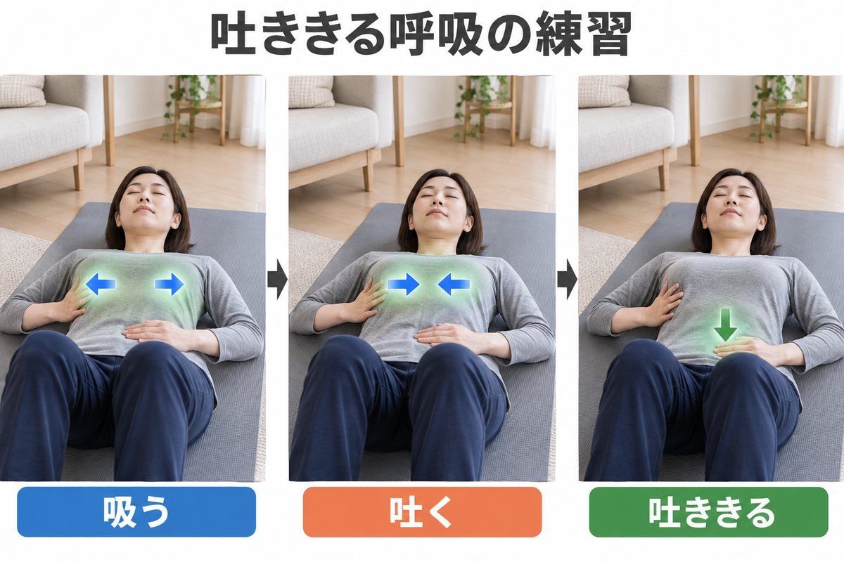 息を吐く呼吸の練習