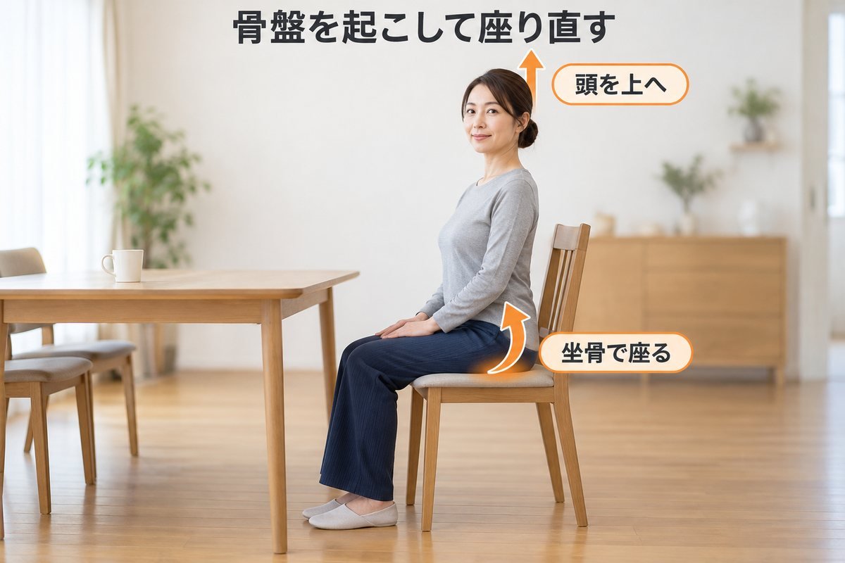 骨盤を起こす座り方