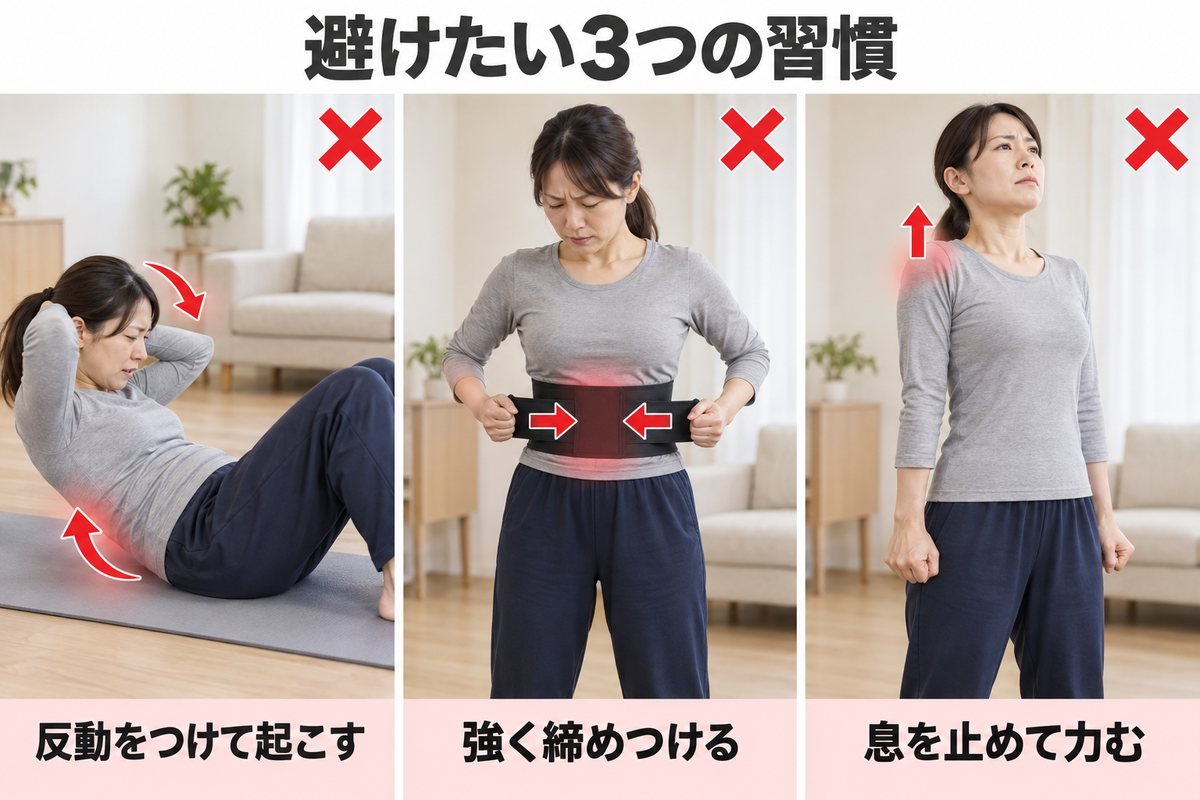 ぽっこりお腹NG行動