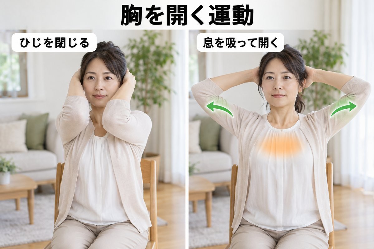 胸を開く呼吸ストレッチ