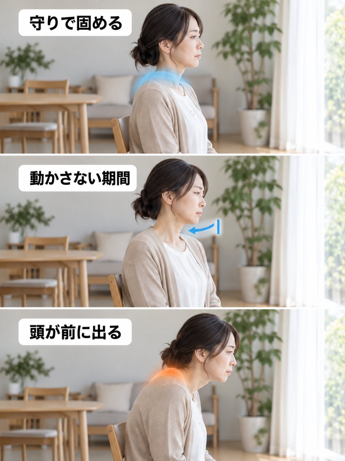 首に負担が残るメカニズム図