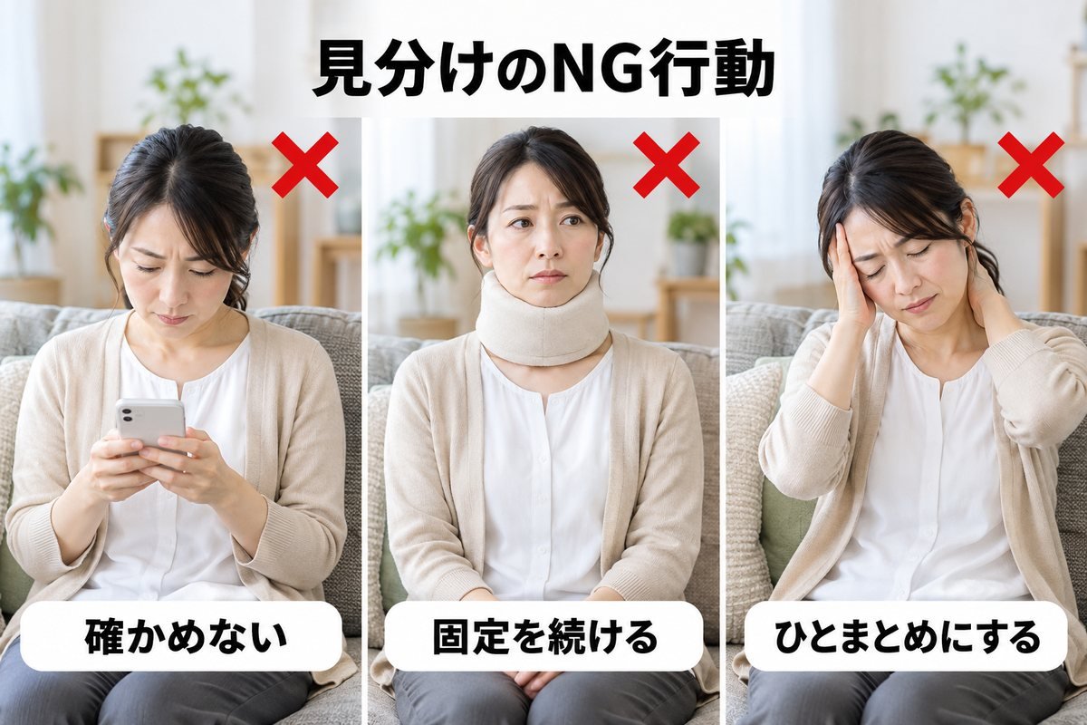 むちうちの見分けのNG行動