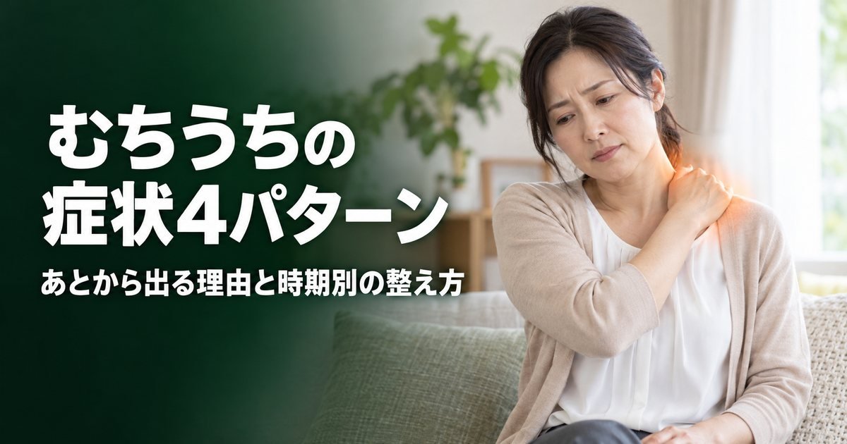 むちうちの症状は4パターン|あとから出る理由と時期別の整え方