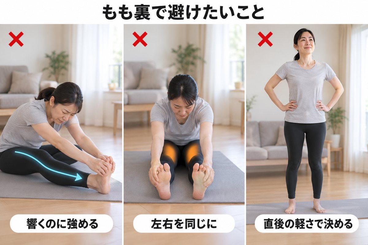 ハムストリングを伸ばすときのNG行動