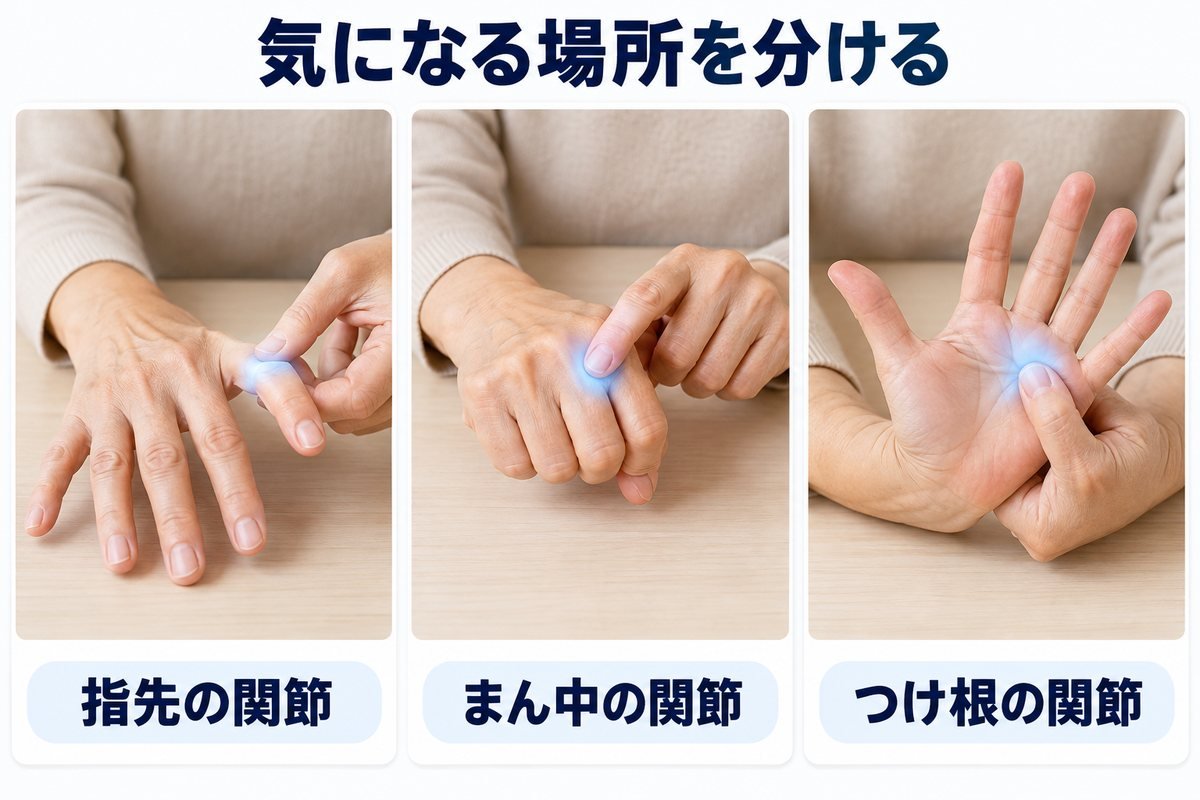指の関節とタイプ別チェック