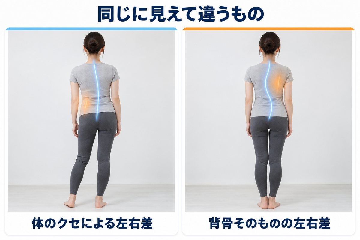 側弯症と姿勢の左右差の違い