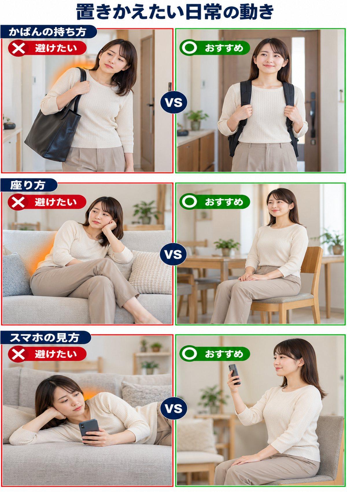 日常のNG習慣と代替行動