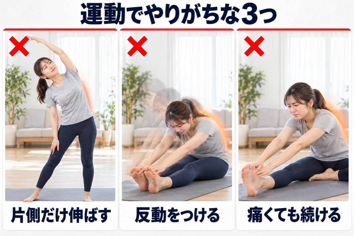 運動セルフケアのNG3つ