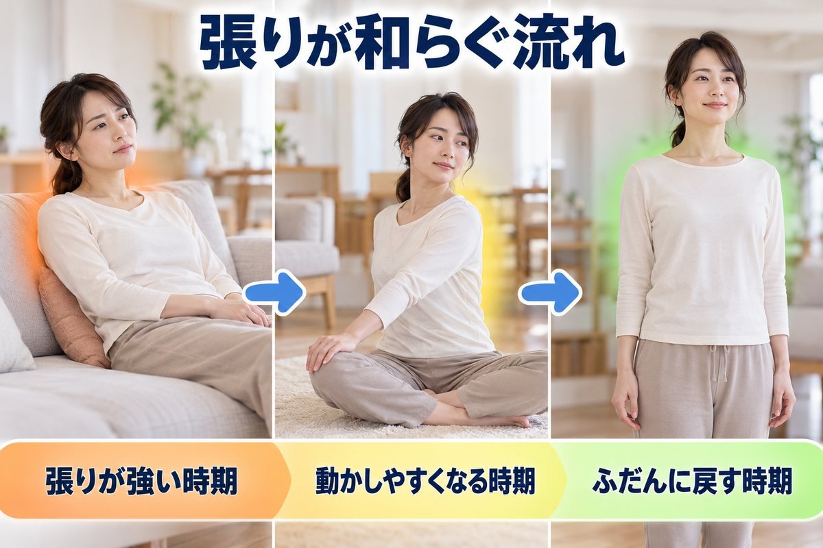 張りが落ち着くまでの目安