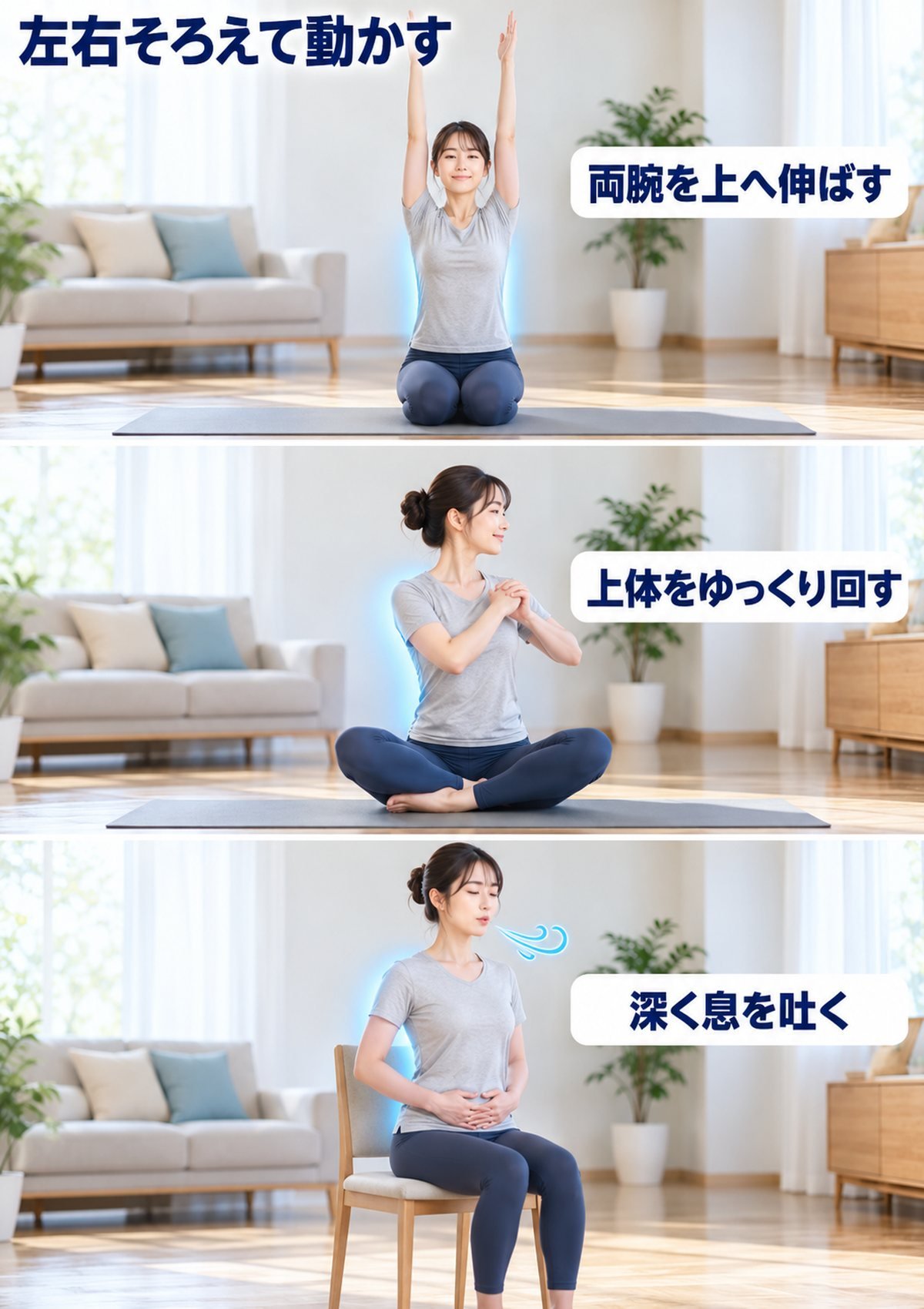 背中まわりのセルフケア3種