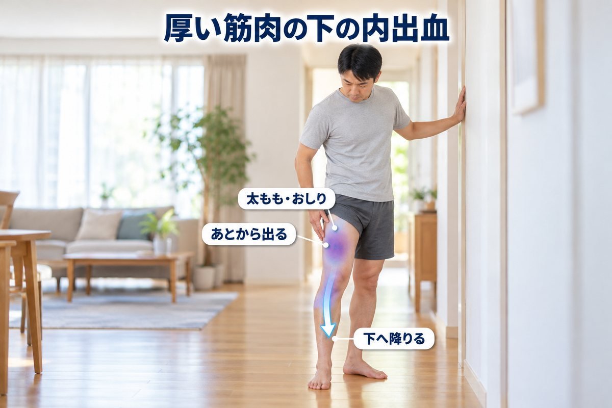 タイプ③厚い筋肉の下