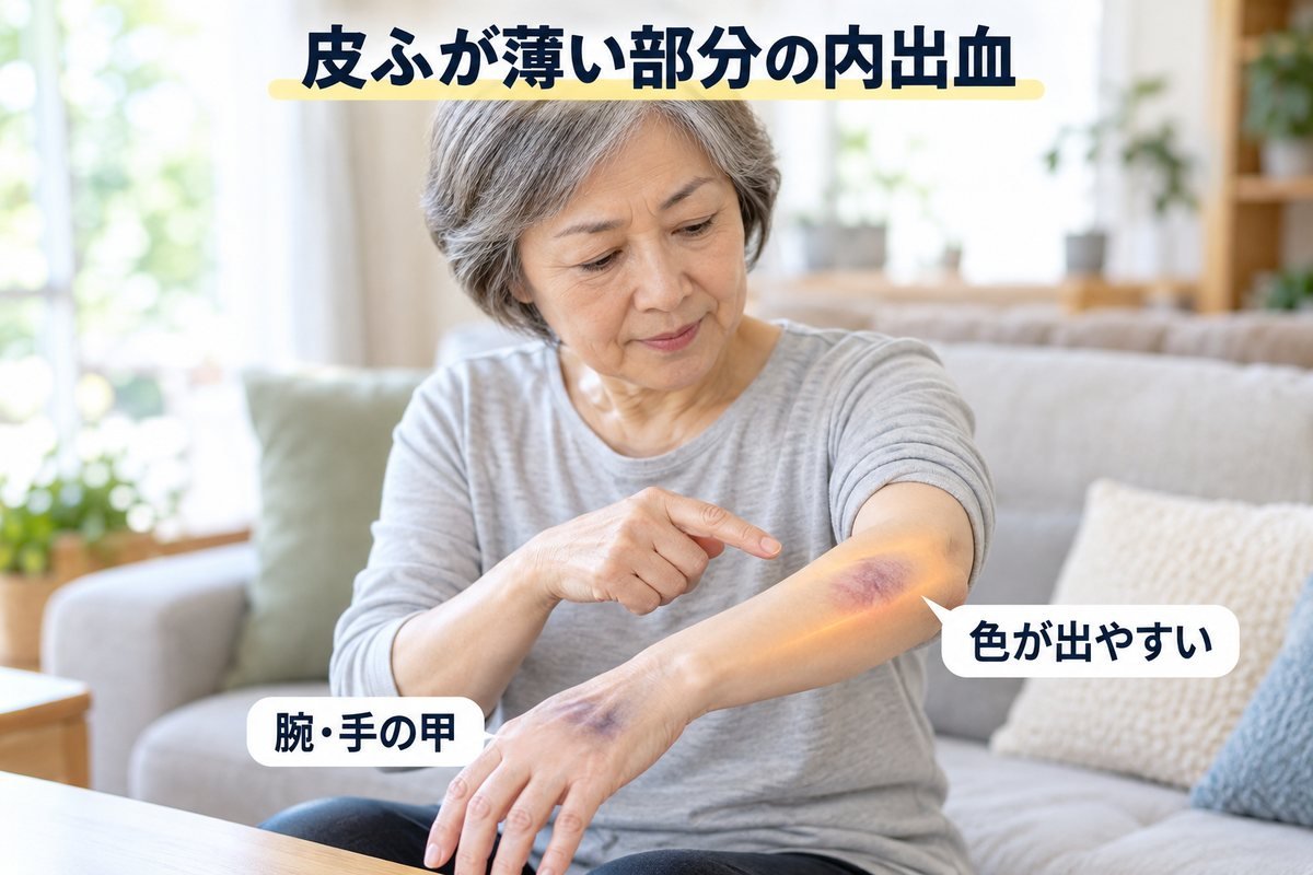 タイプ②皮膚が薄い部分
