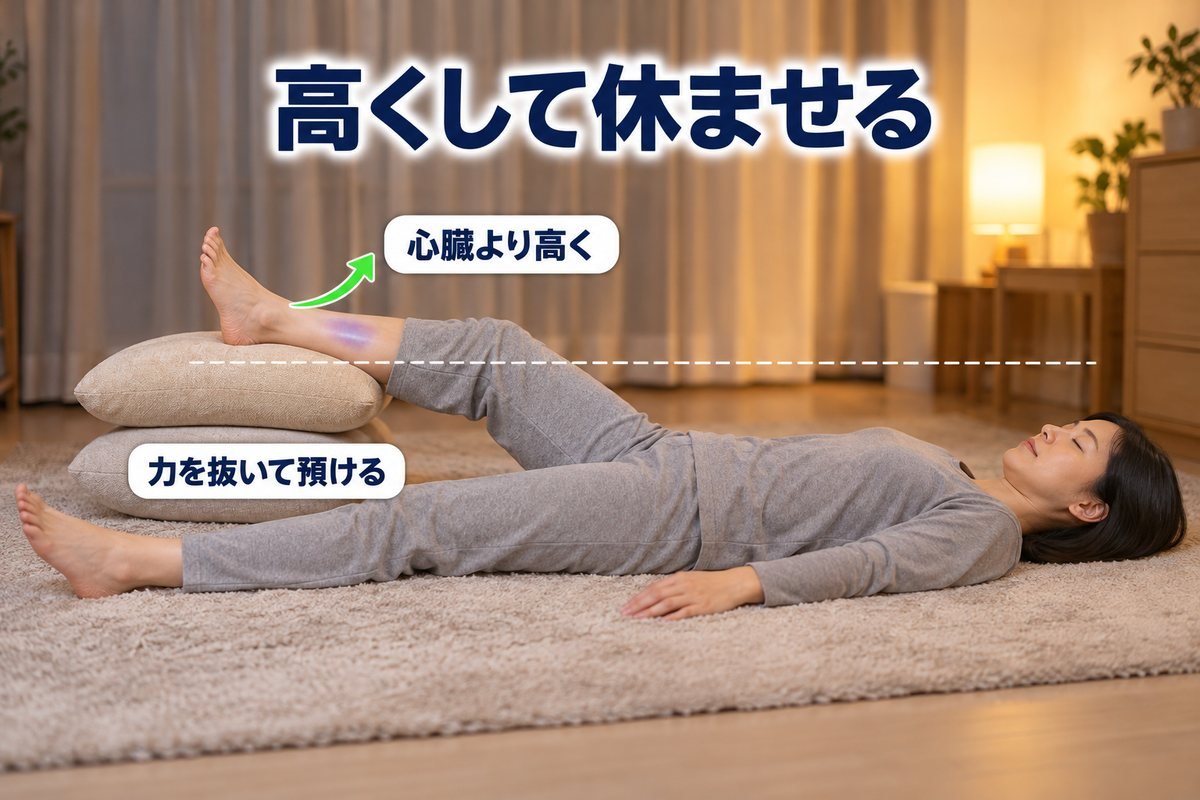 心臓より高くして休ませる