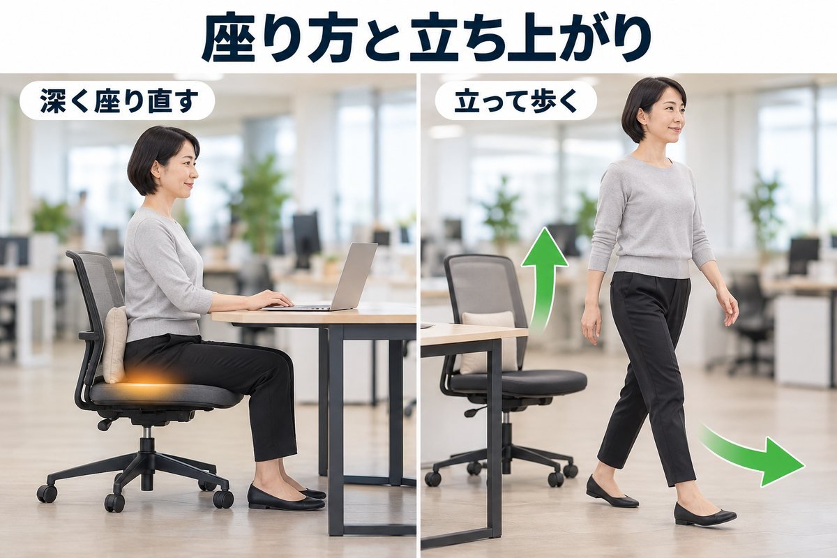 座り方と30分ごとの中断