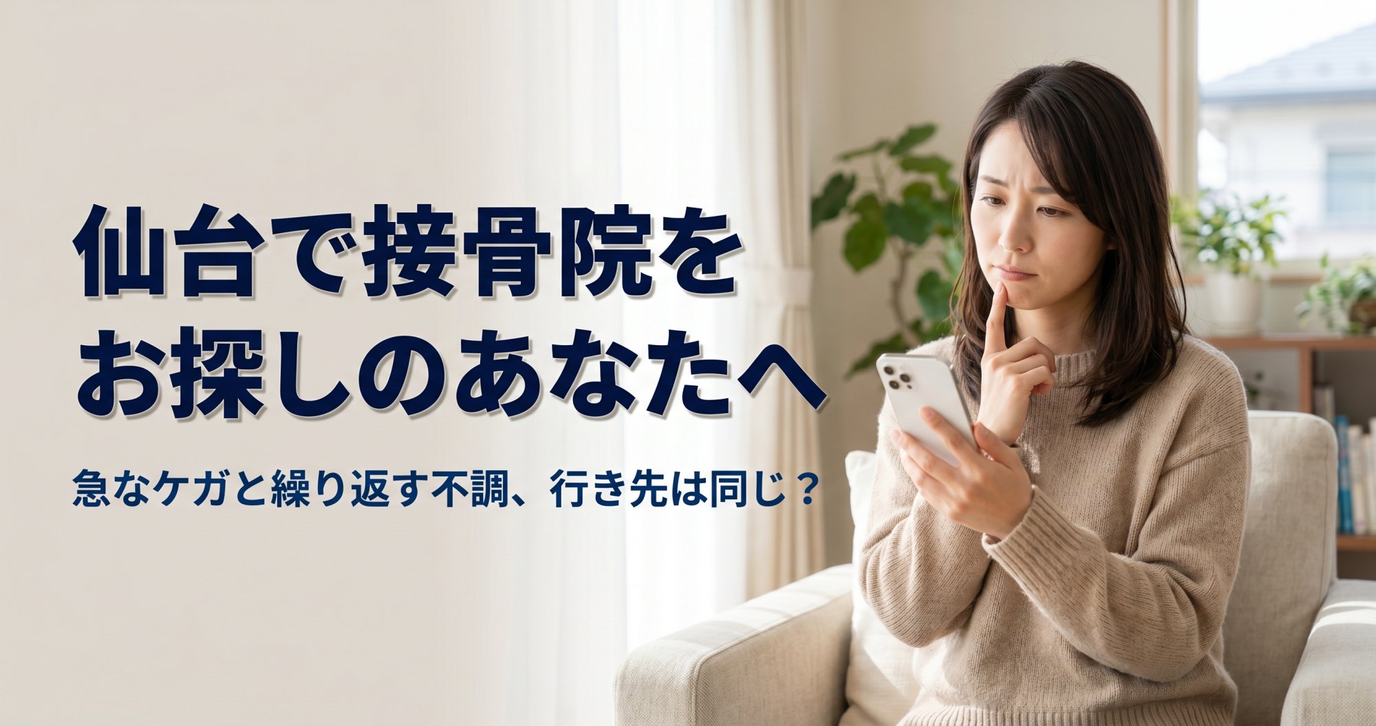 仙台で接骨院をお探しのあなたへ｜急なケガと繰り返す不調、行き先は同じ？｜こころ整体院 仙台黒松院