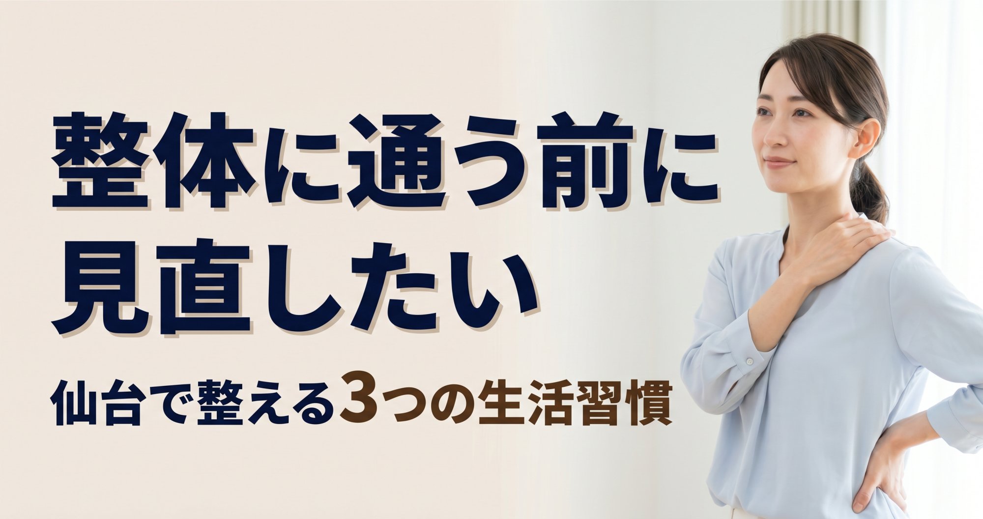 仙台で整体に通う前に見直したい3つの生活習慣｜こころ整体院 仙台黒松院