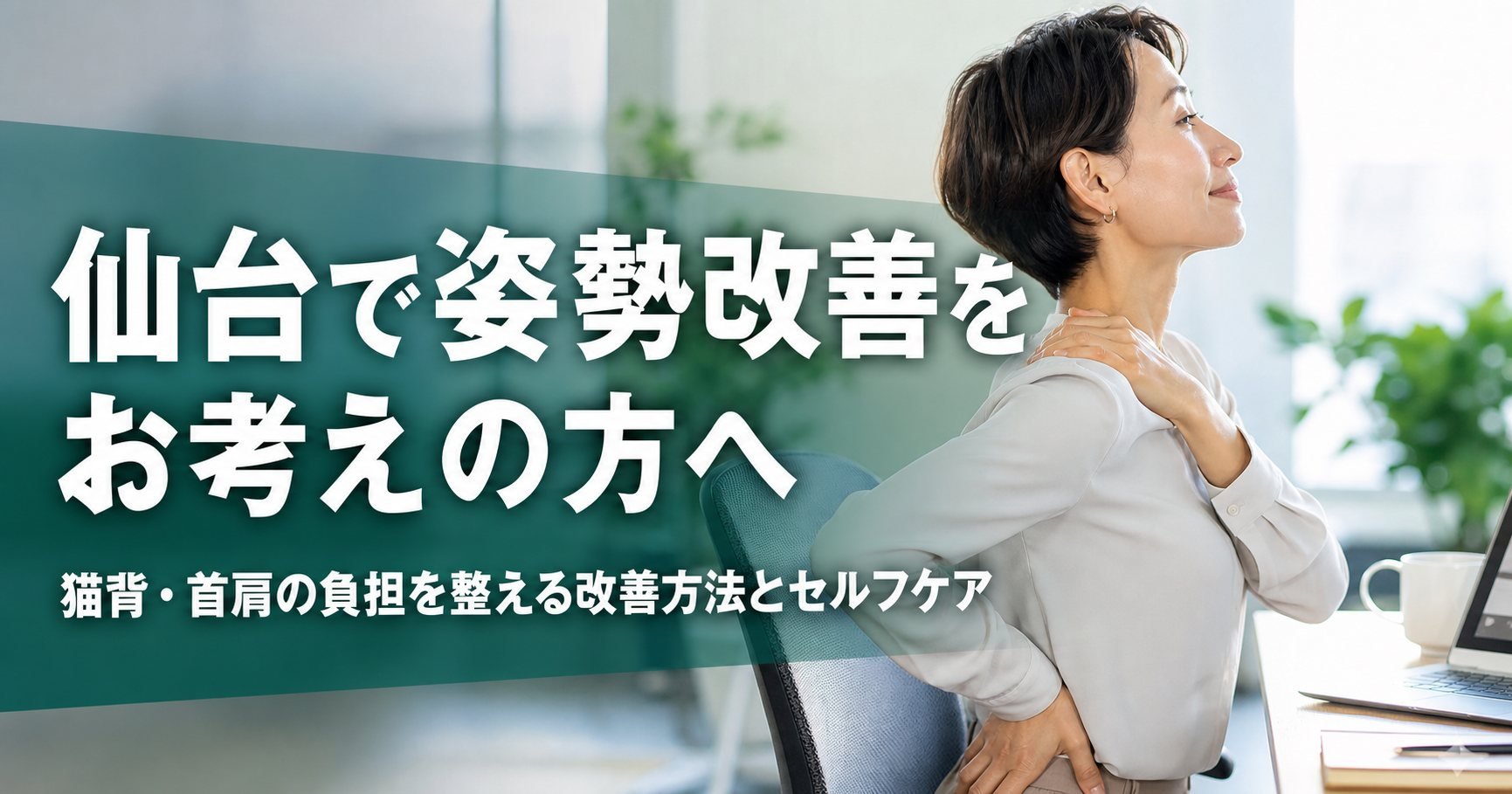 仙台で姿勢改善をお考えの方へ｜猫背・首肩の負担を整える改善方法とセルフケア｜こころ整体院 仙台青葉通一番町駅前院