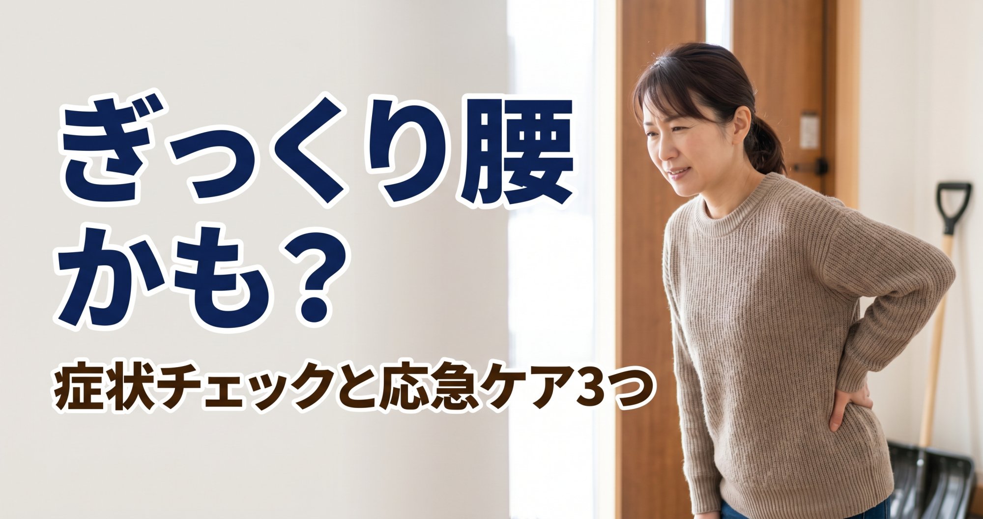 ぎっくり腰かも?症状チェックと、つらいときの応急ケア3つ|こころ整体院 発寒院