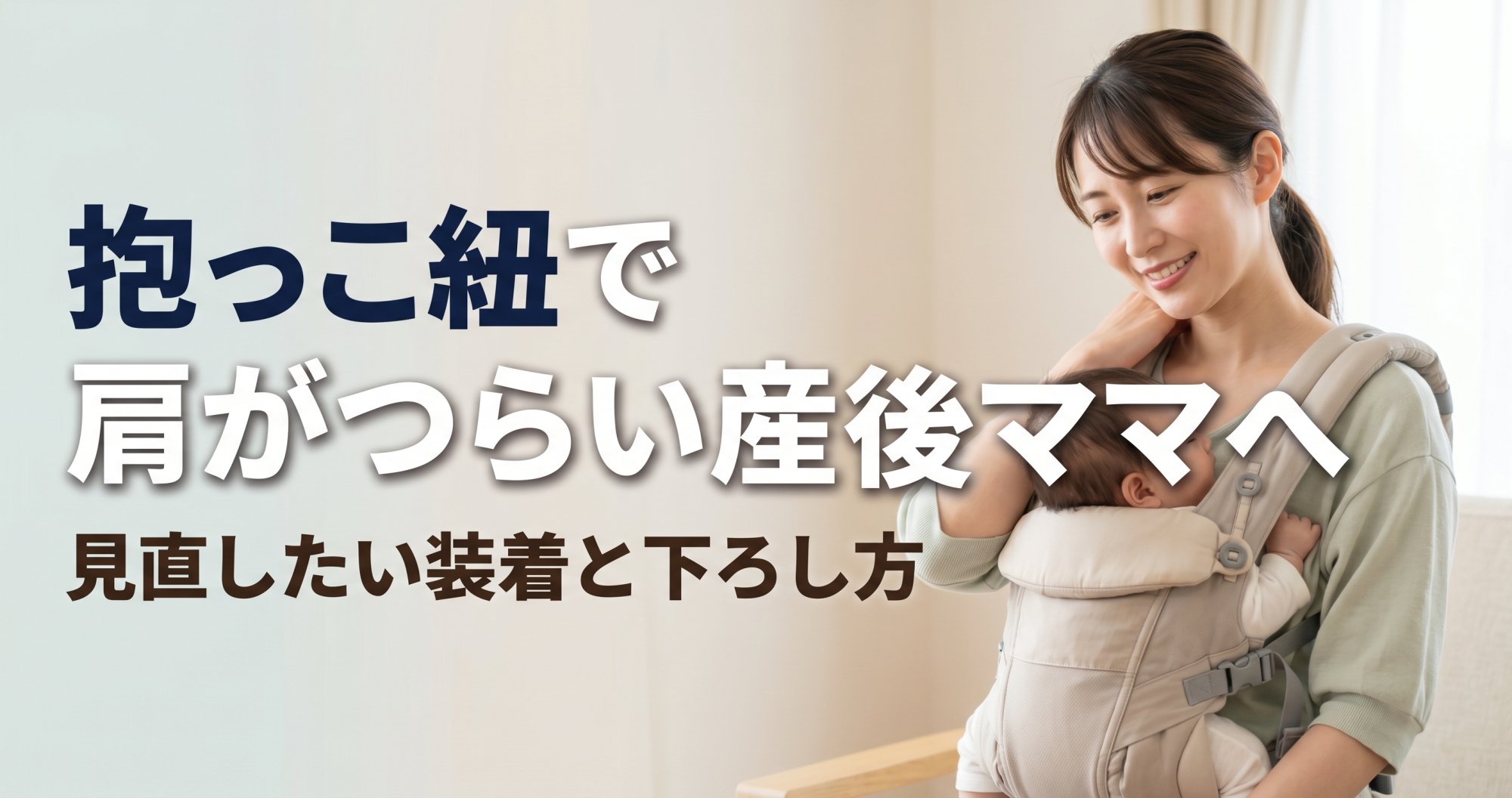 抱っこ紐の肩こり、見直すのは“装着と下ろし方”|臨床28年・延べ15万人以上の知見で解説する産後ママのケア|こころ整体院 発寒院