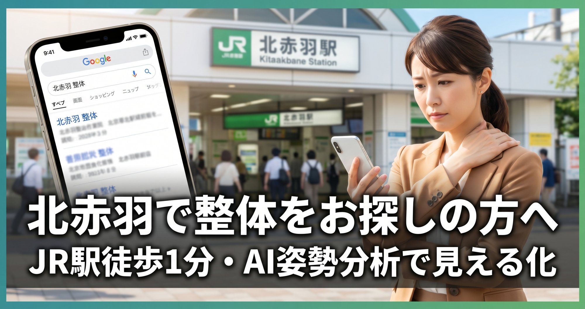 北赤羽で整体をお探しの方へ｜こころ整体院 北赤羽駅前院