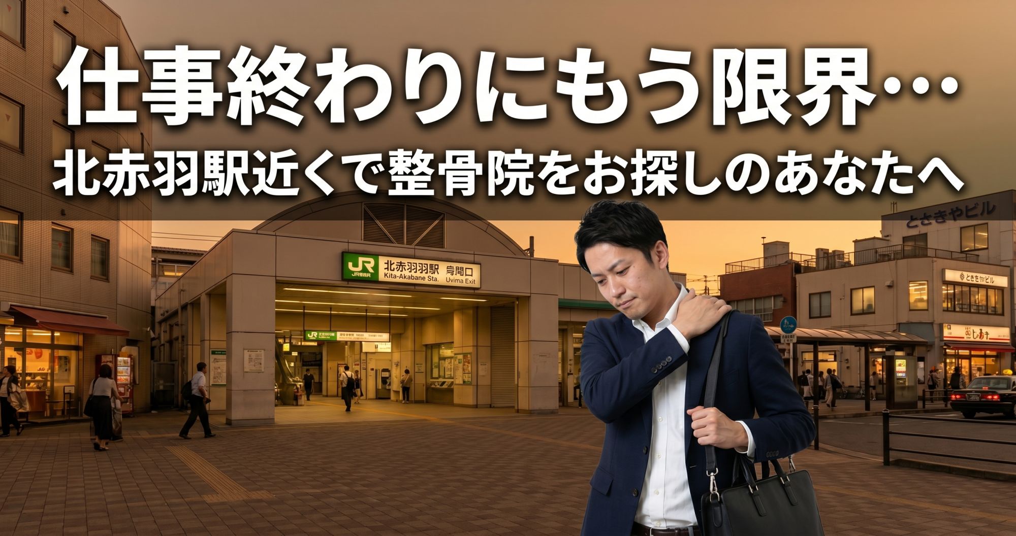 「仕事終わりにもう限界…」北赤羽駅近くで整骨院をお探しのあなたへ｜こころ整体院 北赤羽駅前院