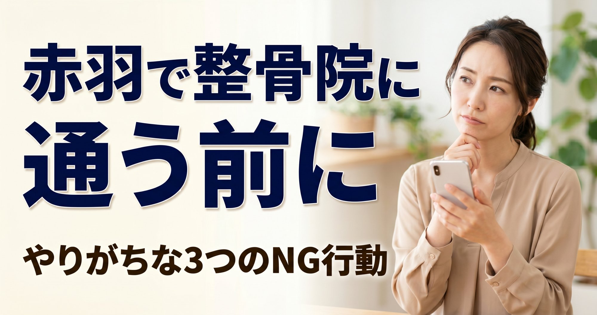 赤羽で整骨院に通う前に|やりがちな3つのNG行動|こころ整体院 北赤羽駅前院