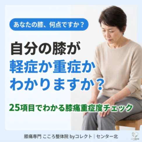 【膝の痛み重症度チェック】２５項目でわかるあなたの膝の状態